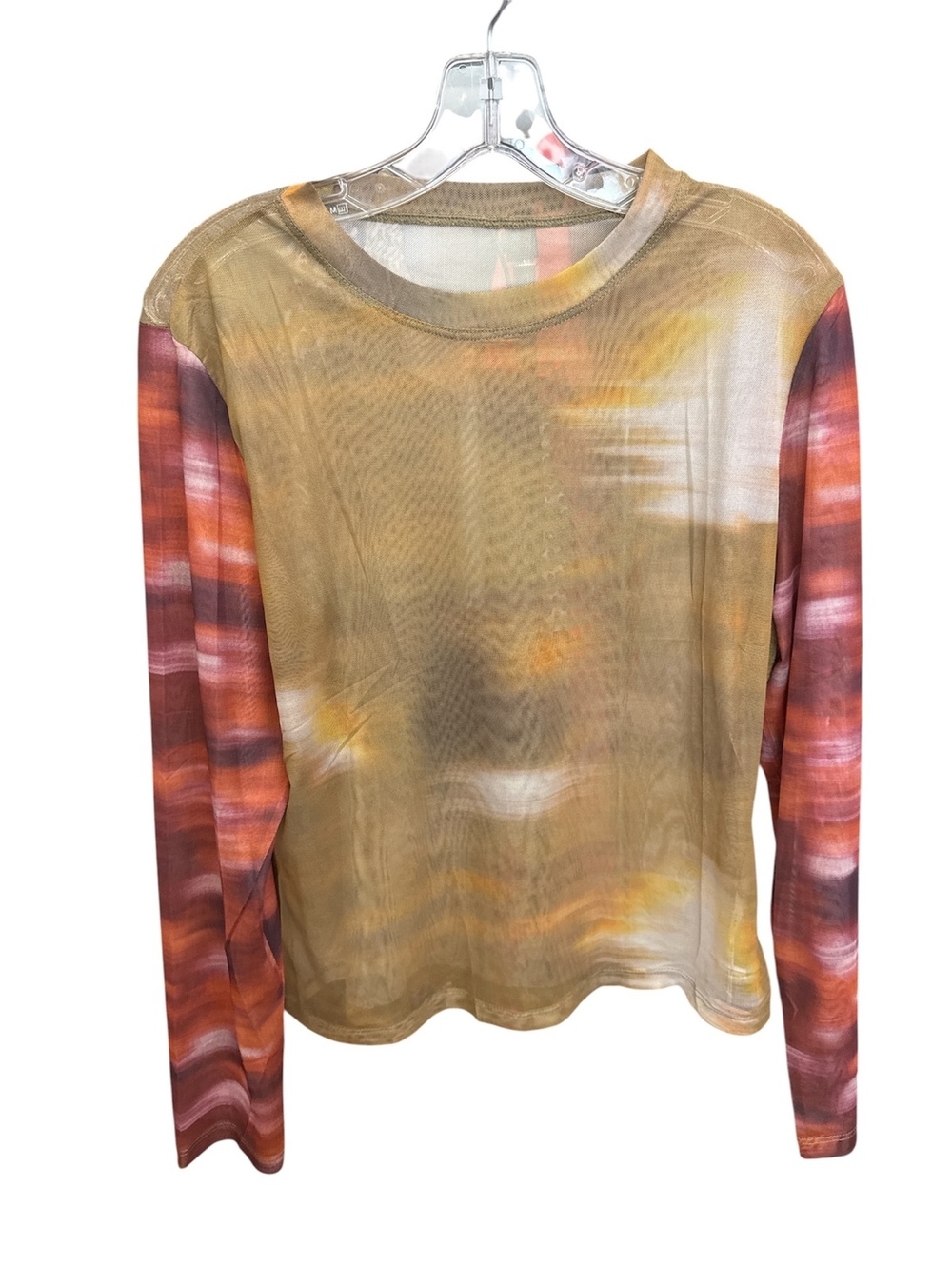 1334 NWT AVANOVA XL 21-24” ptp Long Sleeve Sheer Mesh Layering Top A0001334